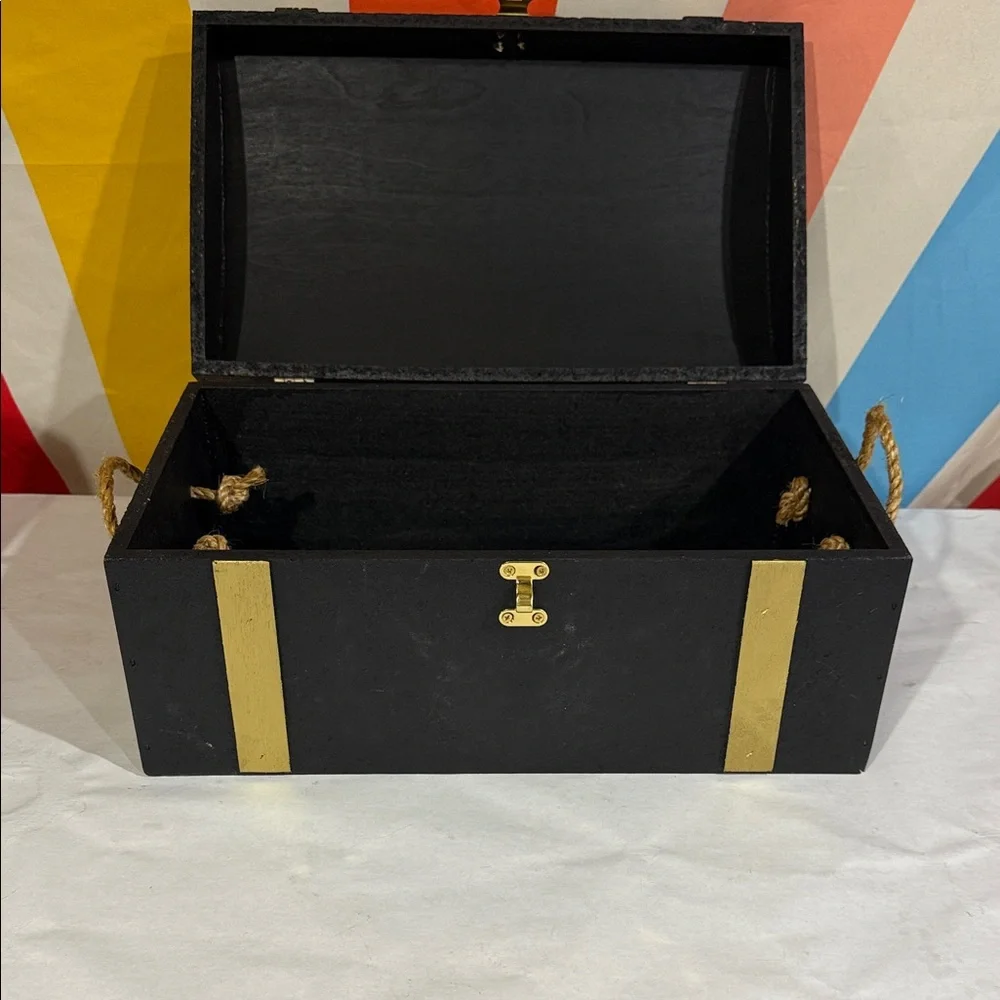 Black and Gold Decorative Storage Chest - Home Organizer